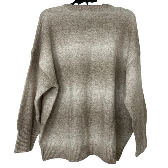 Old Navy New Cozy Crewneck Ombre Sweater LP Wool Blend Neutral Tan Taupe - Picture 2 of 12